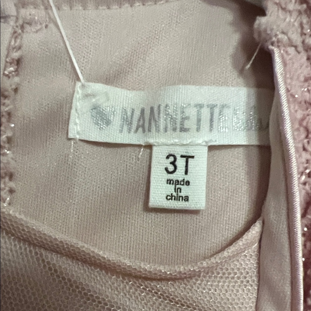 Nannette Pink Rosette Formal Dress Toddler size T3 - Picture 2 of 6